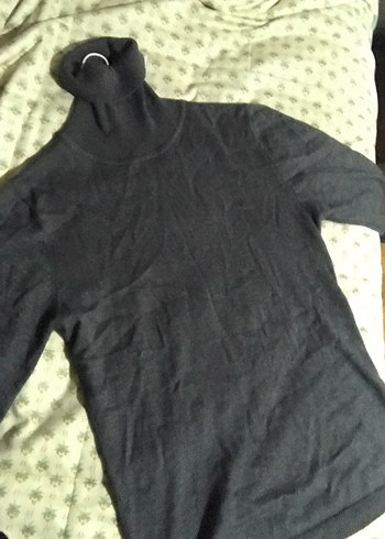 Gri Kısa Kollu Kadın Kazak - Görsel 3