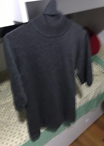 Gri Kısa Kollu Kadın Kazak - Görsel 6