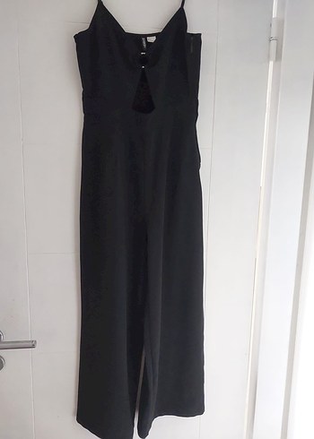 Siyah Kadın Uzun Askılı Tulum - Görsel 2