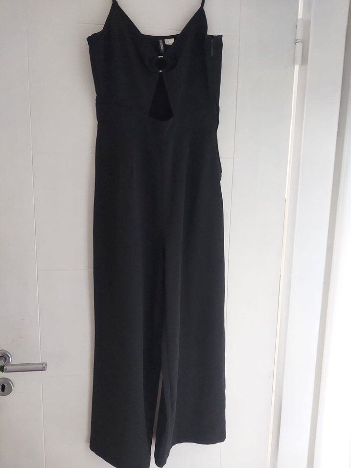 Siyah Kadın Uzun Askılı Tulum - Görsel 2