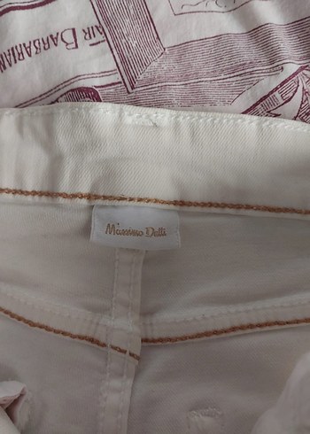 Beyaz Pamuklu Midi Kumaş Pantolon - Görsel 3