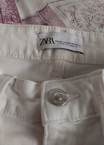 Düğmeli Beyaz Midi Boy Kadın Jean - Görsel 2