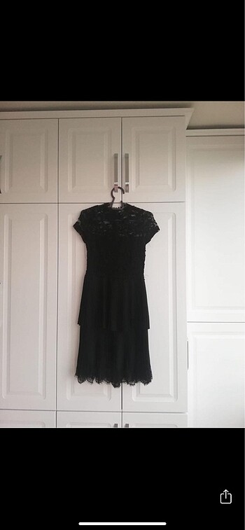 siyah güpürlü mini elbise