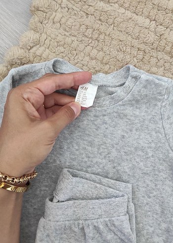 H&M Gri Erkek Bebek Takımı, Uzun Kollu, Yumuşak Kumaş
