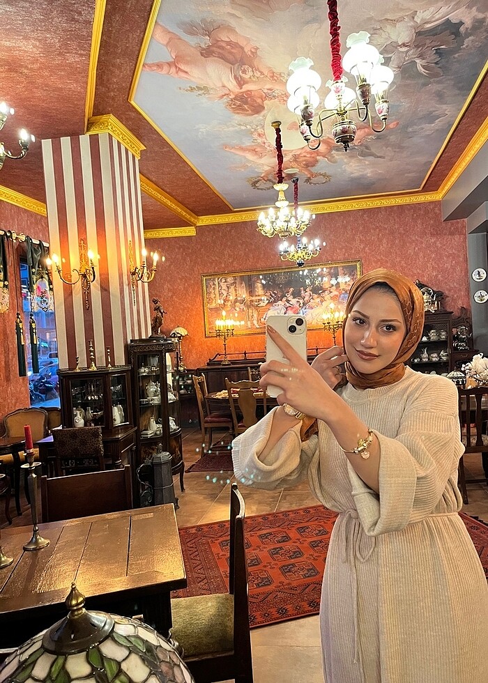 Krem triko elbise - Görsel 2