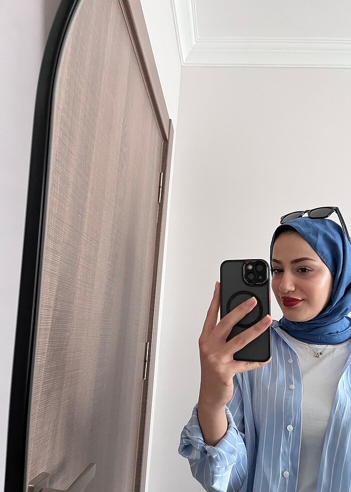 Çizgili saten gömlek - Görsel 2