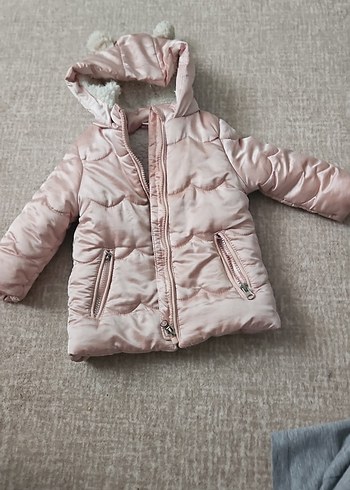 Kız Çocuk Pembe Kürklü Mont