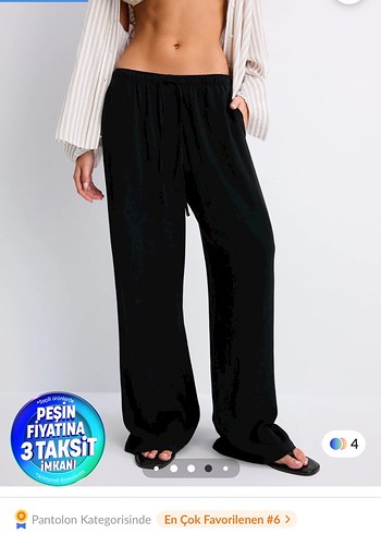 Stradivarius Rahat Ve Sik Siyah Bol Paca Pantolon