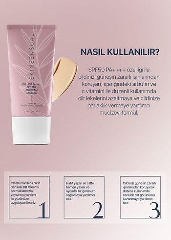 Diğer Skinsense BB Krem SPF 50+ Orta Ton Medium