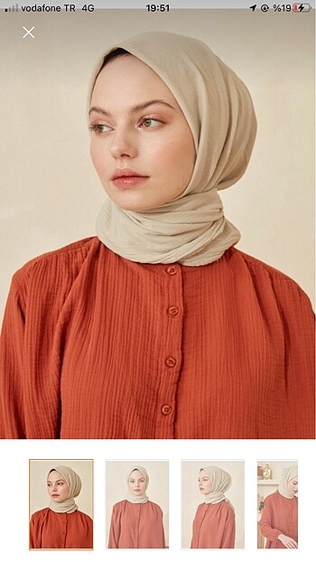 Freshscarfs yoryo pamuklu bej rengi eşarp