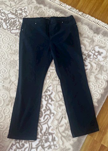 Düğmeli Lacivert Kadın Denim Pantolon