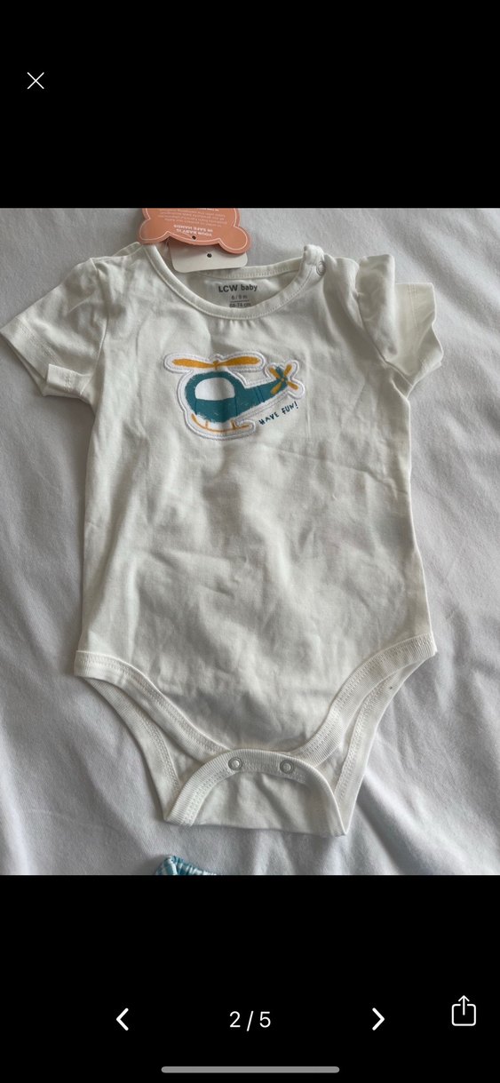 Mavi Baskılı Kısa Kollu Bebek Takımı - Görsel 2