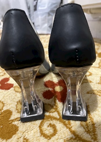 Siyah Payetli Yüksek Topuklu Kadın Abiye Ayakkabı - Görsel 3