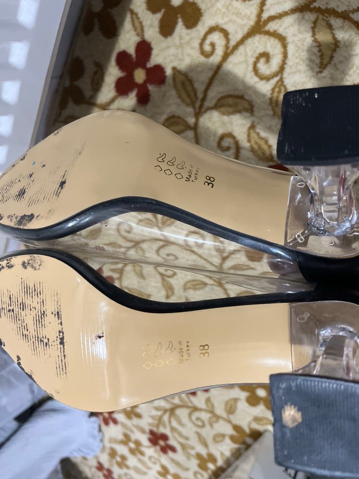 Siyah Payetli Yüksek Topuklu Kadın Abiye Ayakkabı - Görsel 5