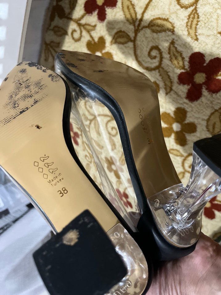 Siyah Payetli Yüksek Topuklu Kadın Abiye Ayakkabı - Görsel 4