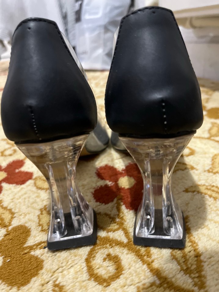 Siyah Payetli Yüksek Topuklu Kadın Abiye Ayakkabı - Görsel 3