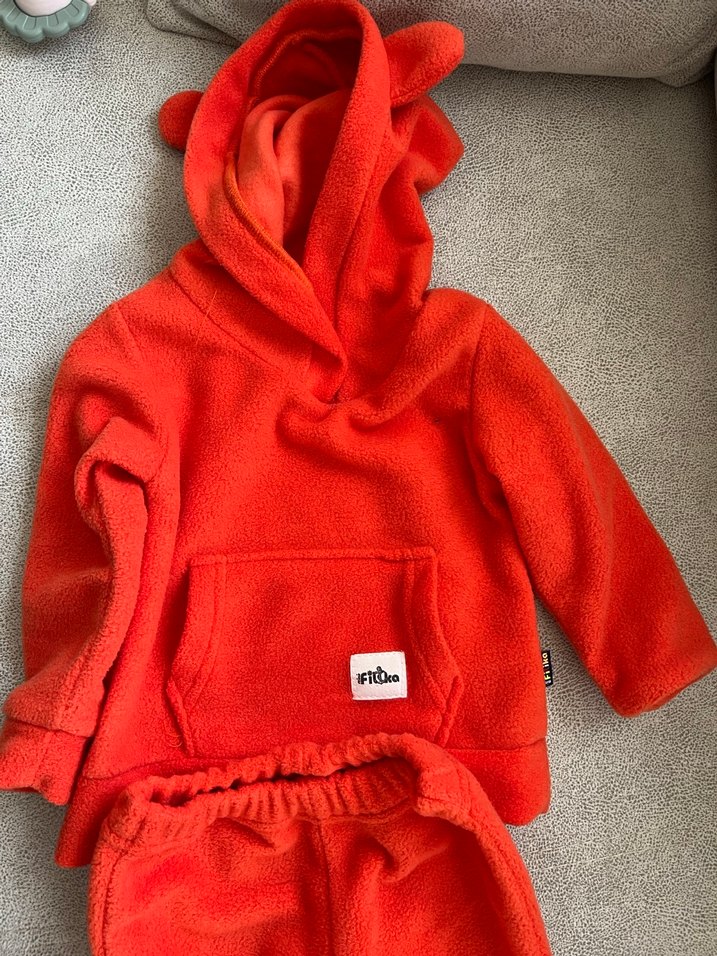 Turuncu Kapüşonlu Bebek Erkek Takımı - Görsel 3