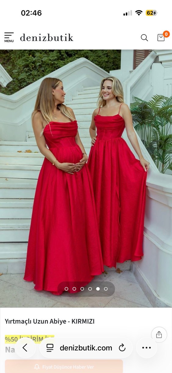 Deniz Butik Kırmızı Uzun Abiye - Görsel 3