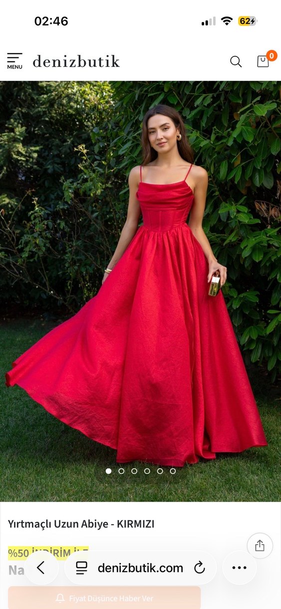 Deniz Butik Kırmızı Uzun Abiye - Görsel 2