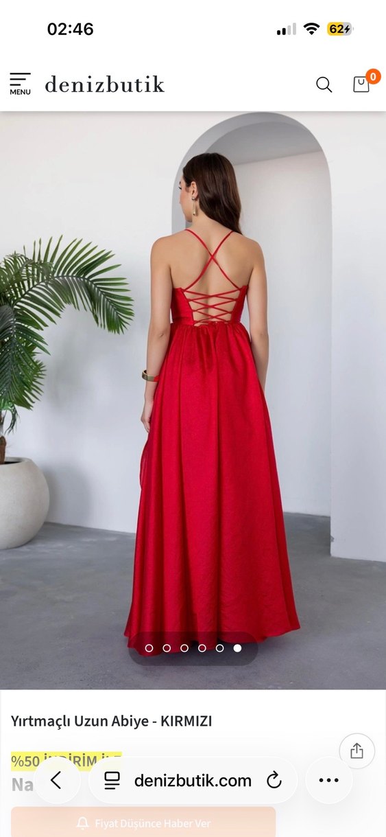 Deniz Butik Kırmızı Uzun Abiye - Görsel 4