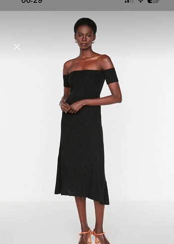 Siyah Trendyolmilla Triko Elbise - Görsel 2