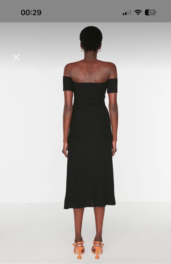 Siyah Trendyolmilla Triko Elbise - Görsel 4