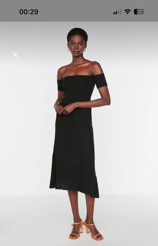 Siyah Trendyolmilla Triko Elbise - Görsel 2