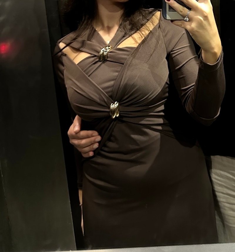 Trendyolmilla Acı Kahve Midi Elbise - Görsel 3