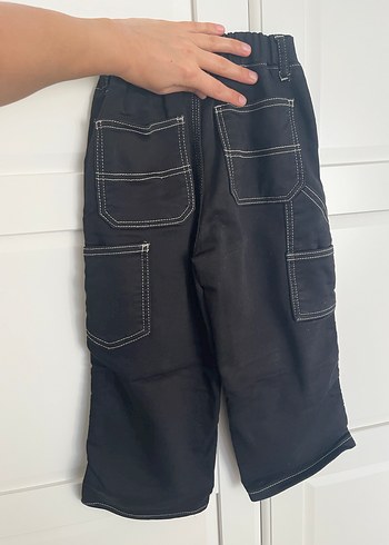 4 Yaş Beden siyah Renk Erkek Çocuk Siyah Bol Kesim Denim Pantolon