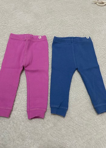 Kız Çocuk Pembe ve Mavi Basic Tayt - Görsel 2