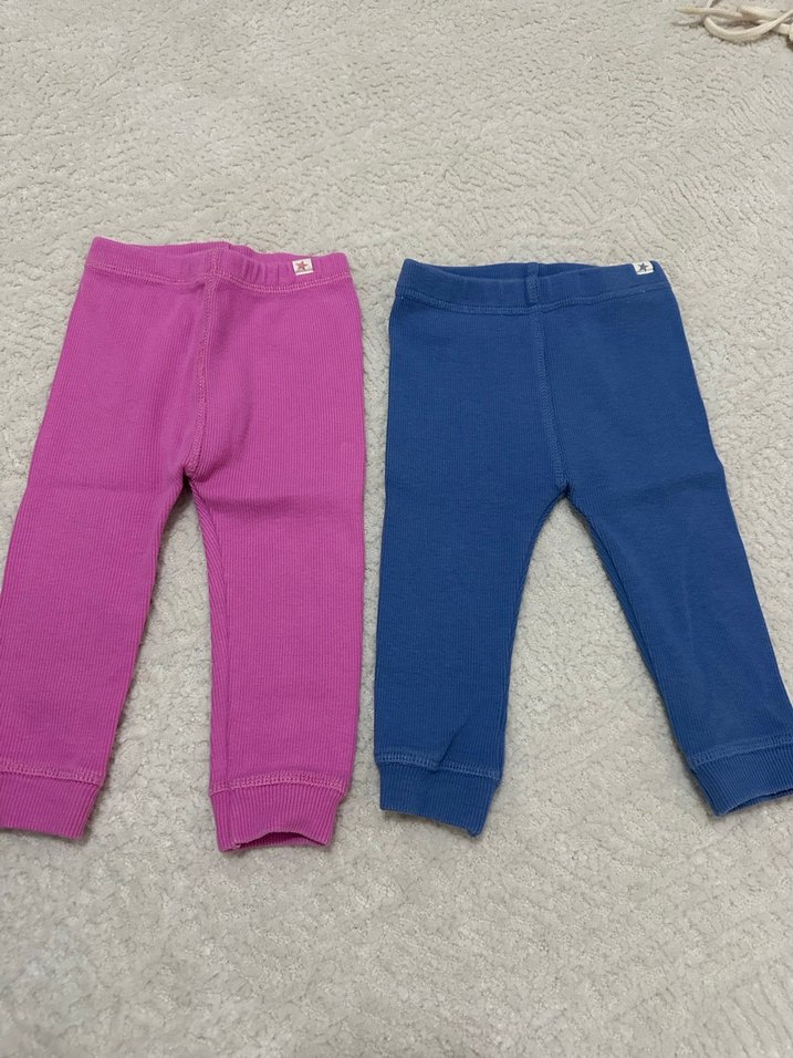 Kız Çocuk Pembe ve Mavi Basic Tayt - Görsel 2