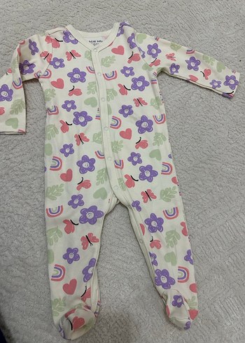 Renkli Çiçekli Bebek Tulum, Düğmeli - Görsel 2