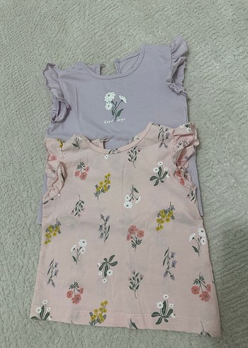 Kız Çocuk Renkli Çiçek Desenli Kolsuz Tişört - Görsel 2