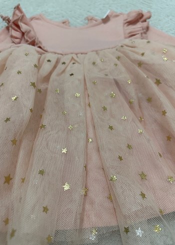 Kız Çocuk Pembe Uzun Kollu Fırfırlı Elbise - Görsel 2