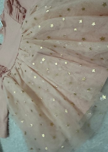 Kız Çocuk Pembe Uzun Kollu Fırfırlı Elbise - Görsel 3