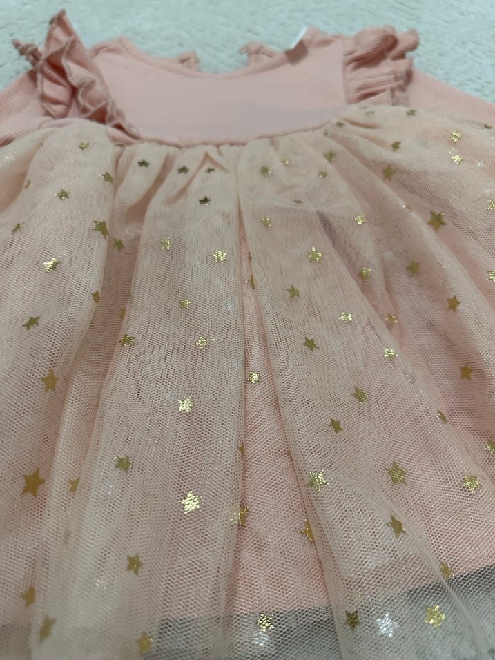 Kız Çocuk Pembe Uzun Kollu Fırfırlı Elbise - Görsel 2