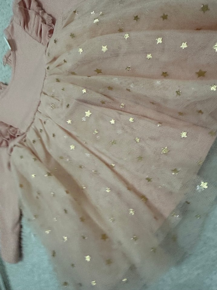 Kız Çocuk Pembe Uzun Kollu Fırfırlı Elbise - Görsel 3