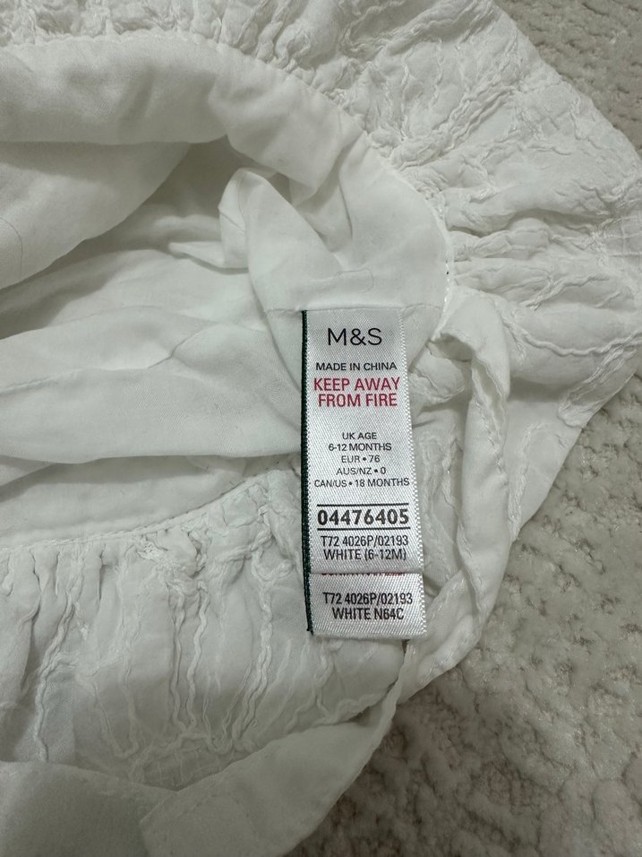 Nakışlı Keten Beyaz Çocuk Şapkası - Görsel 3