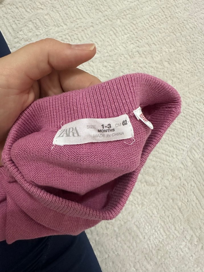 Kız Çocuk Pembe Triko Pantolon - Görsel 2