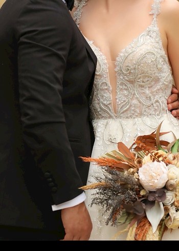 Bohem Straplez A Kesim Gelinlik - Görsel 4