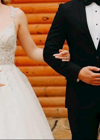 Bohem Straplez A Kesim Gelinlik - Görsel 3