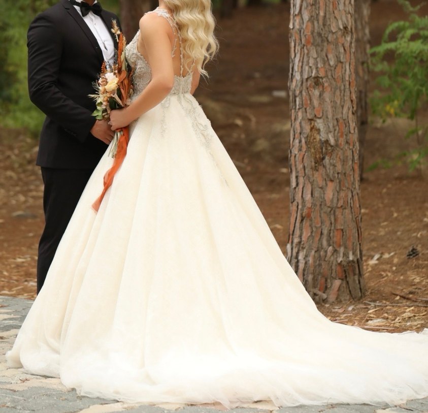 Bohem Straplez A Kesim Gelinlik - Görsel 5