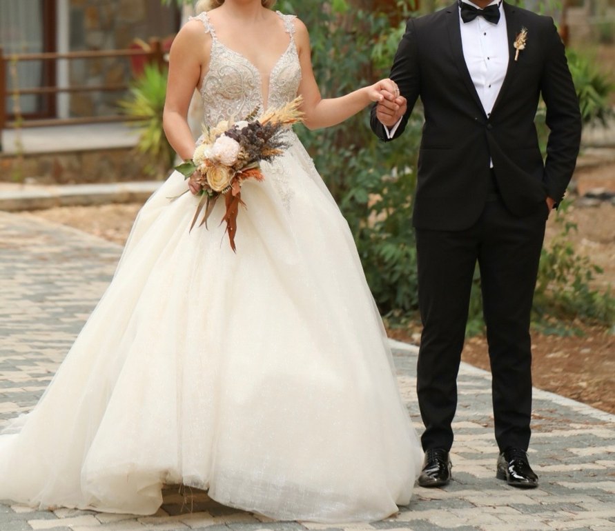 Bohem Straplez A Kesim Gelinlik - Görsel 2