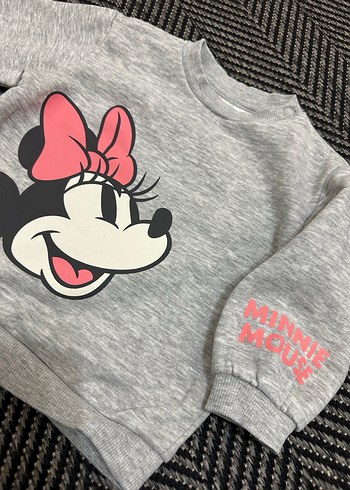 Gri Minnie Mouse Desenli Bebek Kız Takımı - Görsel 6