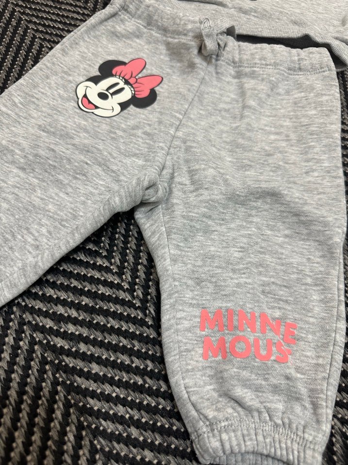 Gri Minnie Mouse Desenli Bebek Kız Takımı - Görsel 3