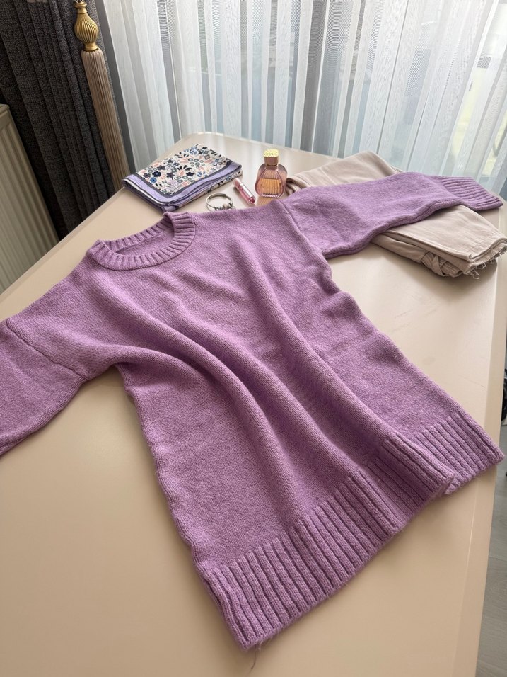 Mor Örgü Basic Kadın Kazak - Görsel 4