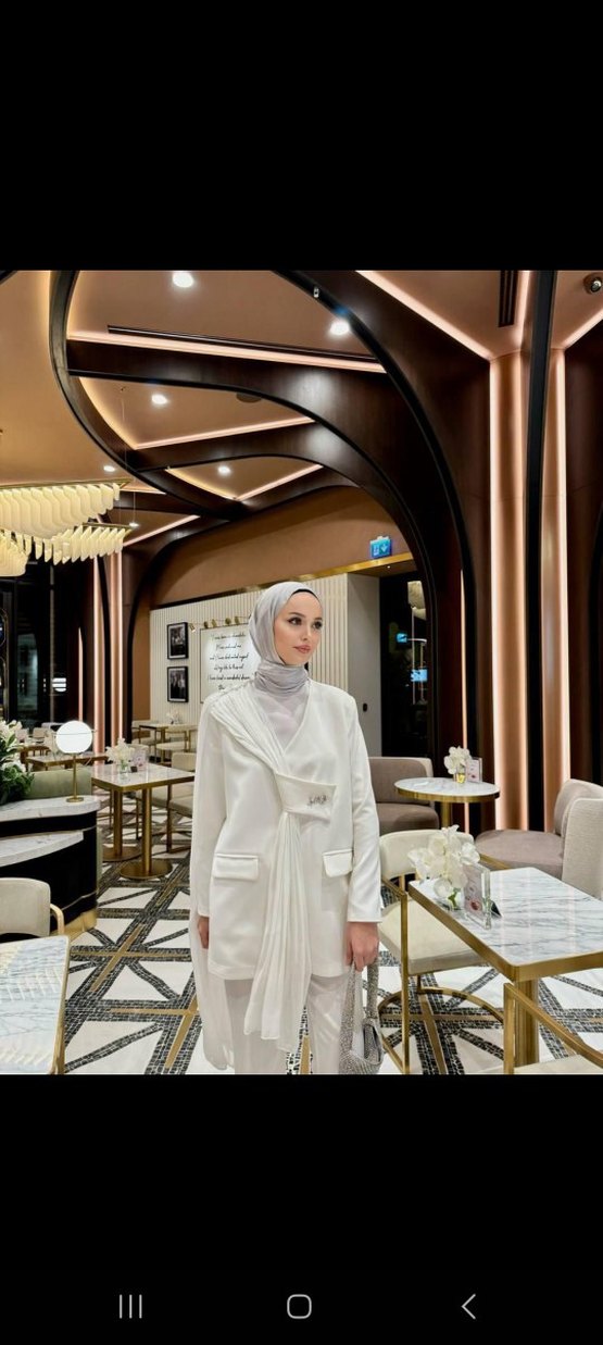 Beyaz Uzun Kollu Kadın Takım Elbise - Görsel 2