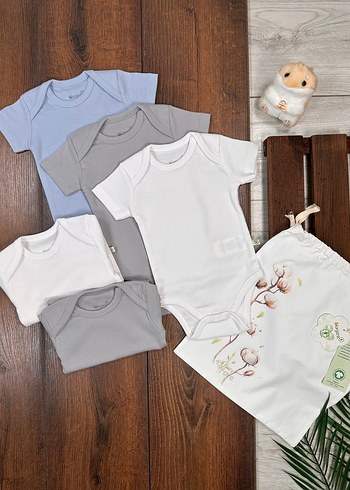 Bez Çantalı 5li Erkek Bebek Zıbın Seti - Görsel 7