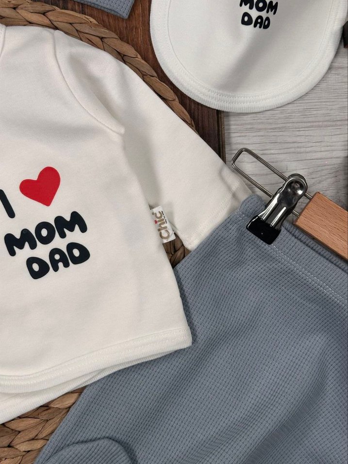 Pamuklu Erkek Bebek 5li Hastane Çıkış Seti - Görsel 3