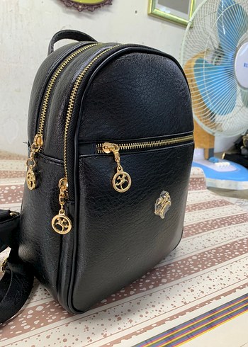 U.S Polo Assn. Siyah Parlak Deri Kadın Sırt Çantası